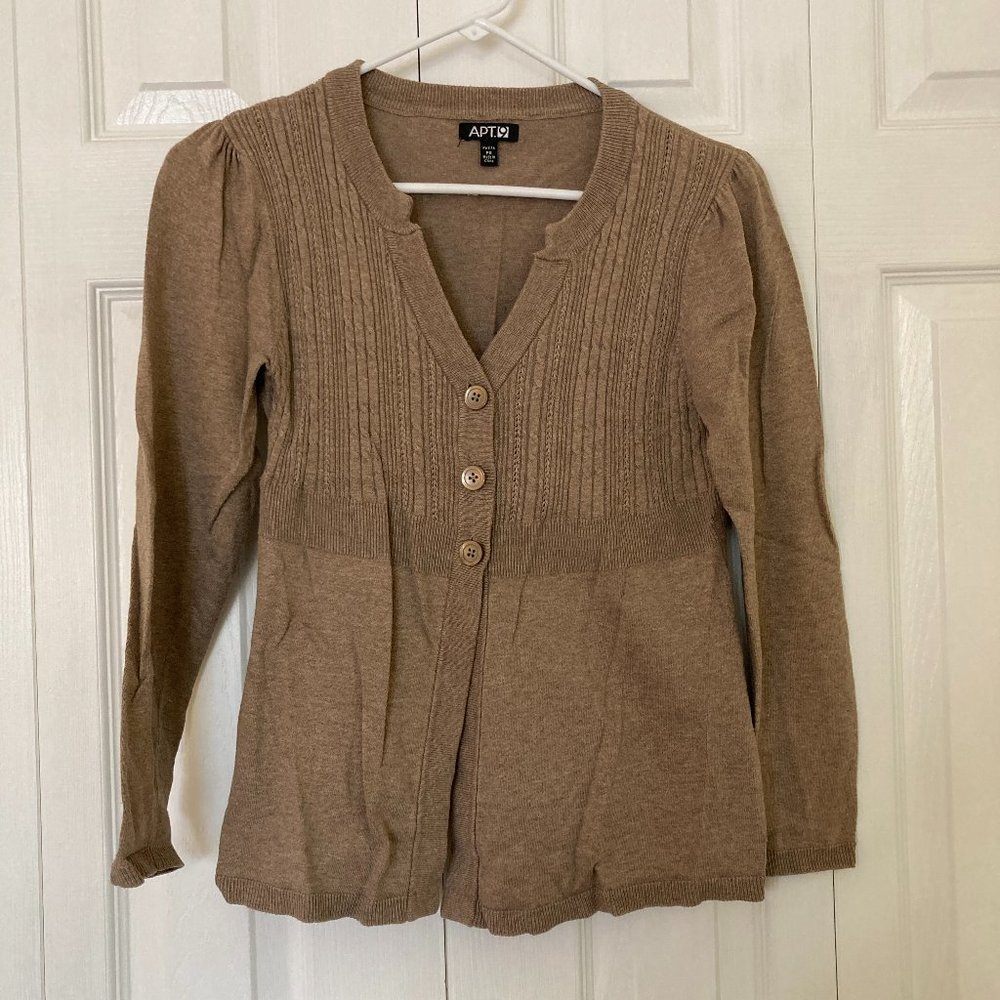 Apt. 9 Light Brown Cardigan Petite Small